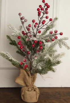 Decorator's Warehouse 19” Frosted Tree with Berries > Tabletop & Accent Trees|Christmas Accents