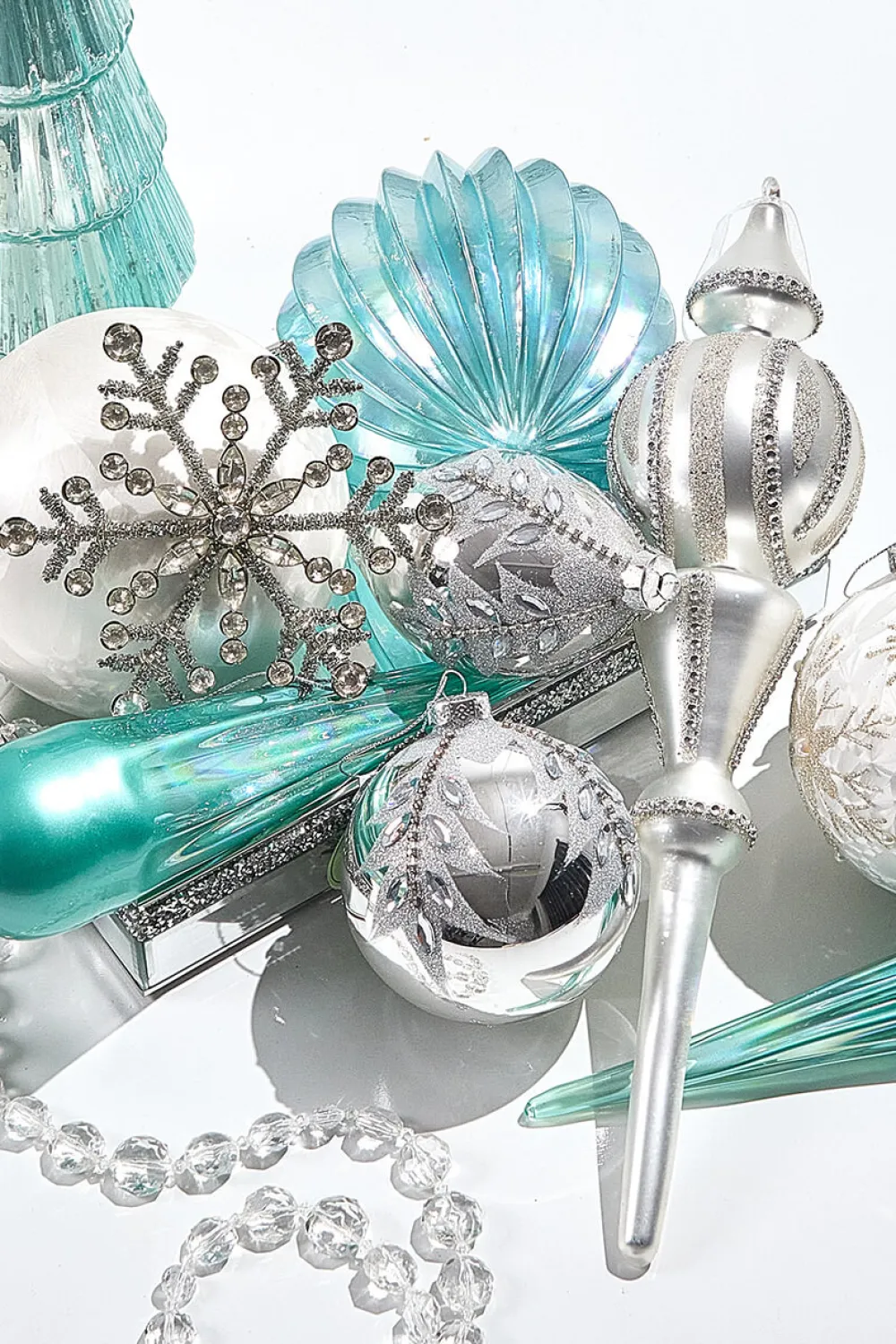 Decorator's Warehouse 14" Frosty Blue Glass Icicle Ornament > Christmas Decor|Blue Christmas