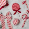 Decorator's Warehouse 10” Frosty Candy Cane with Bow Ornament > Christmas Decor|Christmas Ornaments