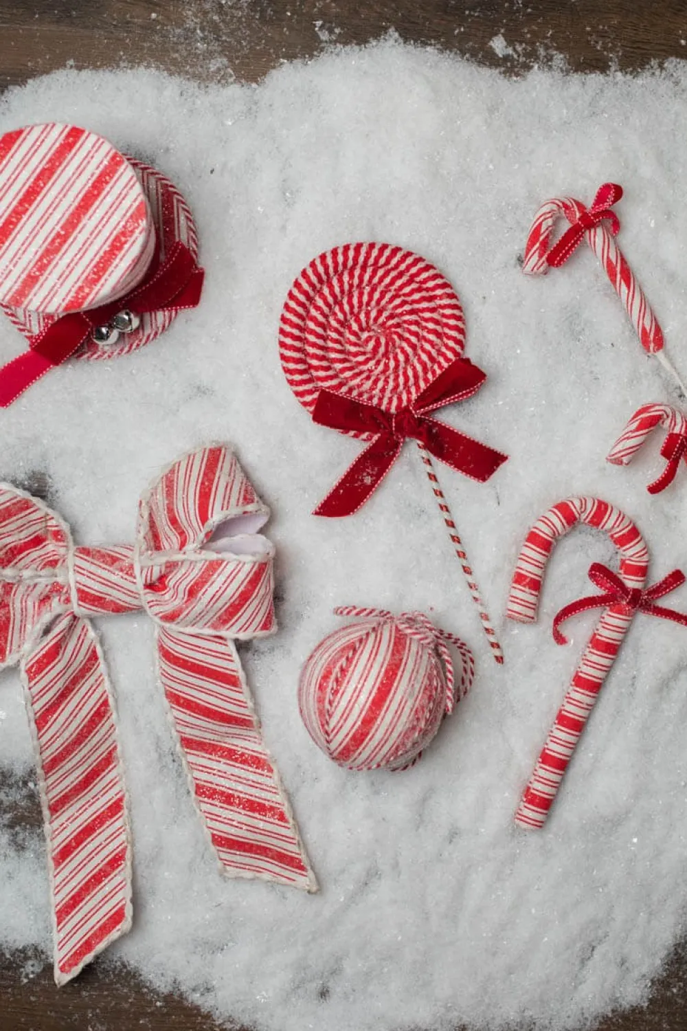 Decorator's Warehouse 10” Frosty Candy Cane with Bow Ornament > Christmas Decor|Christmas Ornaments