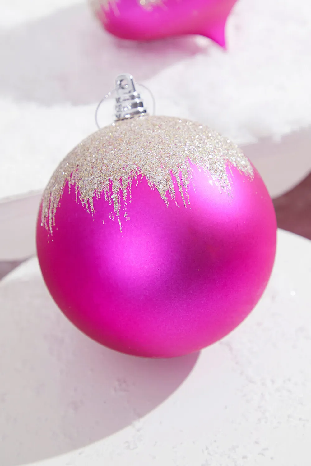Decorator's Warehouse 4" Fuchsia Frost Ball Ornament > Christmas Decor|Retro Brites