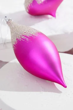 Decorator's Warehouse 7" Fuchsia Frost Drop Ornament > Christmas Decor|Retro Brites