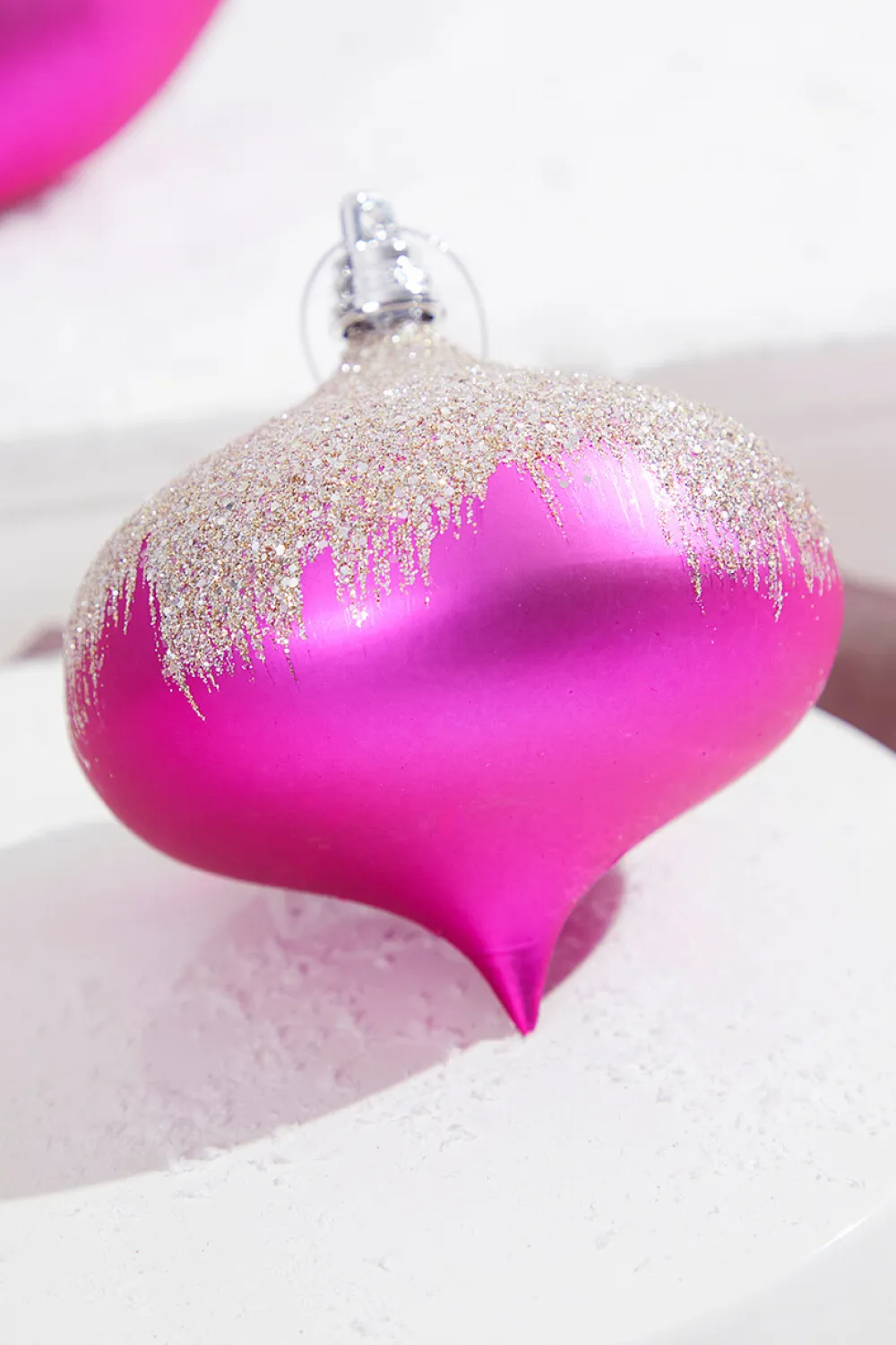 Decorator's Warehouse 5" Fuchsia Frost Onion Ornament > Christmas Decor|Retro Brites