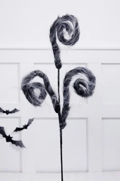 Decorator's Warehouse 30” Furry Spiral Curly Spray - Black/White > Halloween|Halloween