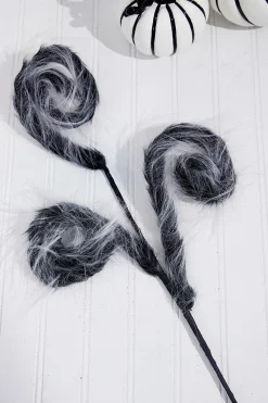 Decorator's Warehouse 30” Furry Spiral Curly Spray - Black/White > Halloween|Halloween