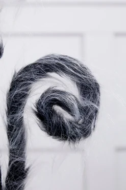 Decorator's Warehouse 30” Furry Spiral Curly Spray - Black/White > Halloween|Halloween