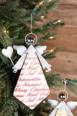 Decorator's Warehouse 9.25” Galvanized Angel with Words Ornament > Sale|Christmas Sale