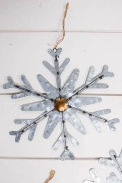 Decorator's Warehouse 8” Galvanized Metal Snowflake Ornament > Christmas Decor|Farmhouse
