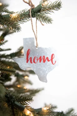Decorator's Warehouse 4” Galvanized Metal Texas Ornament > Christmas Ornaments|Farmhouse