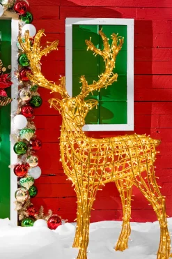 Decorator's Warehouse 6' Giant Golden Reindeer > Outdoor Decor|Outdoor Decor