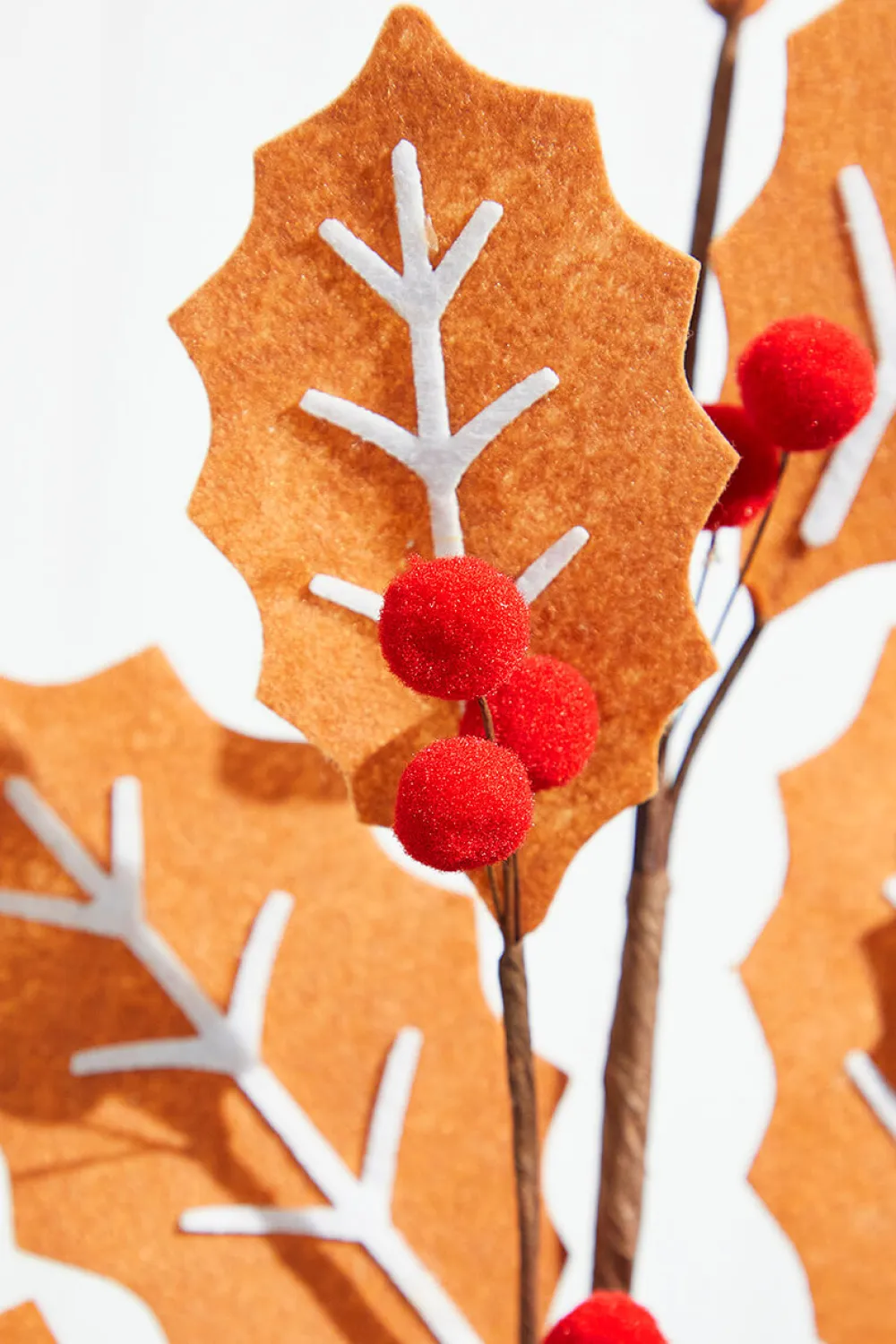 Decorator's Warehouse 28” Gingerbread Leaf Spray with Red Berries > Christmas Sprays|Christmas Decor
