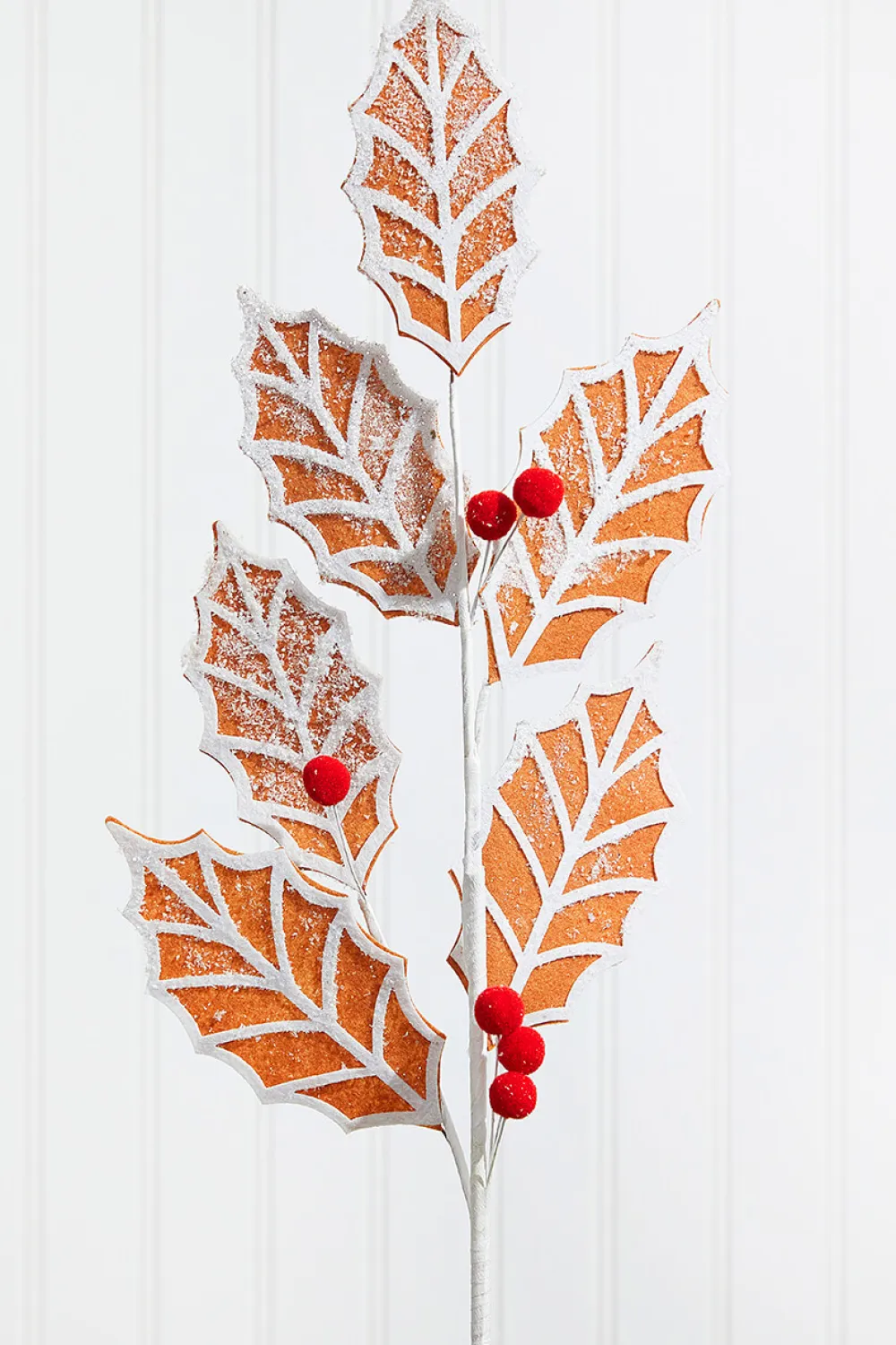 Decorator's Warehouse 24” Gingerbread Leaf Stem with Red Berries > Best Sellers|Christmas Decor