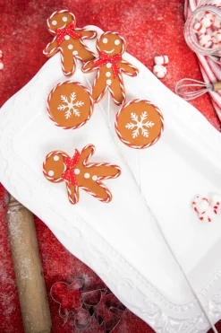 Decorator's Warehouse 27” Gingerbread Spray with Peppermint Outline > Gingerbread|Peppermint