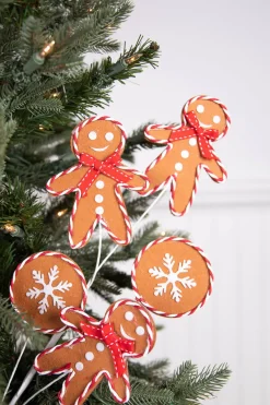 Decorator's Warehouse 27” Gingerbread Spray with Peppermint Outline > Gingerbread|Peppermint