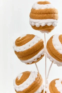 Decorator's Warehouse 16" Gingerbread Stripe Ball Pick > Sugar & Spice|Christmas Sprays