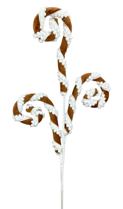 Decorator's Warehouse 28" Gingerbread Stripe Spiral Curly Spray > Christmas Decor|Sugar & Spice