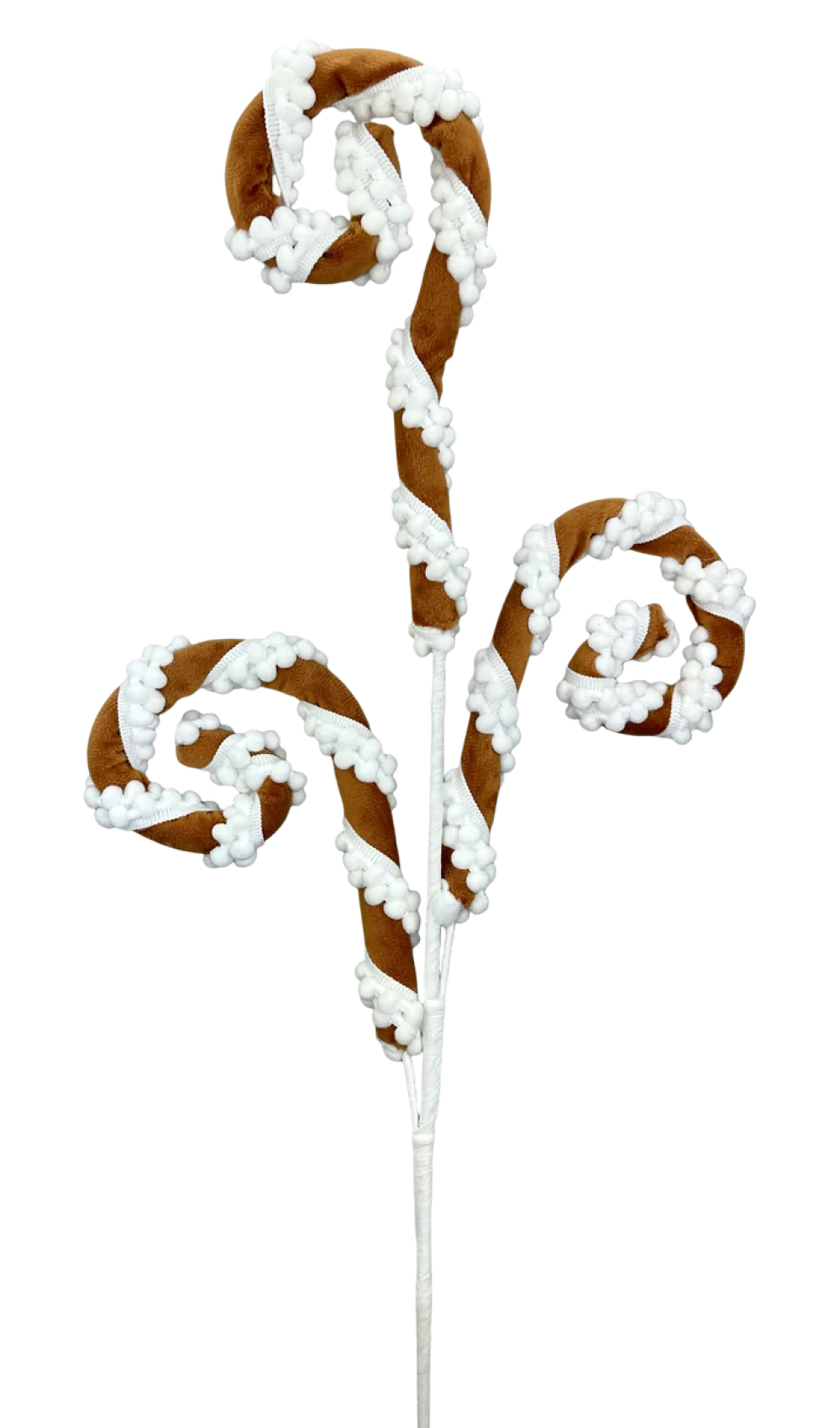 Decorator's Warehouse 28" Gingerbread Stripe Spiral Curly Spray > Christmas Decor|Sugar & Spice