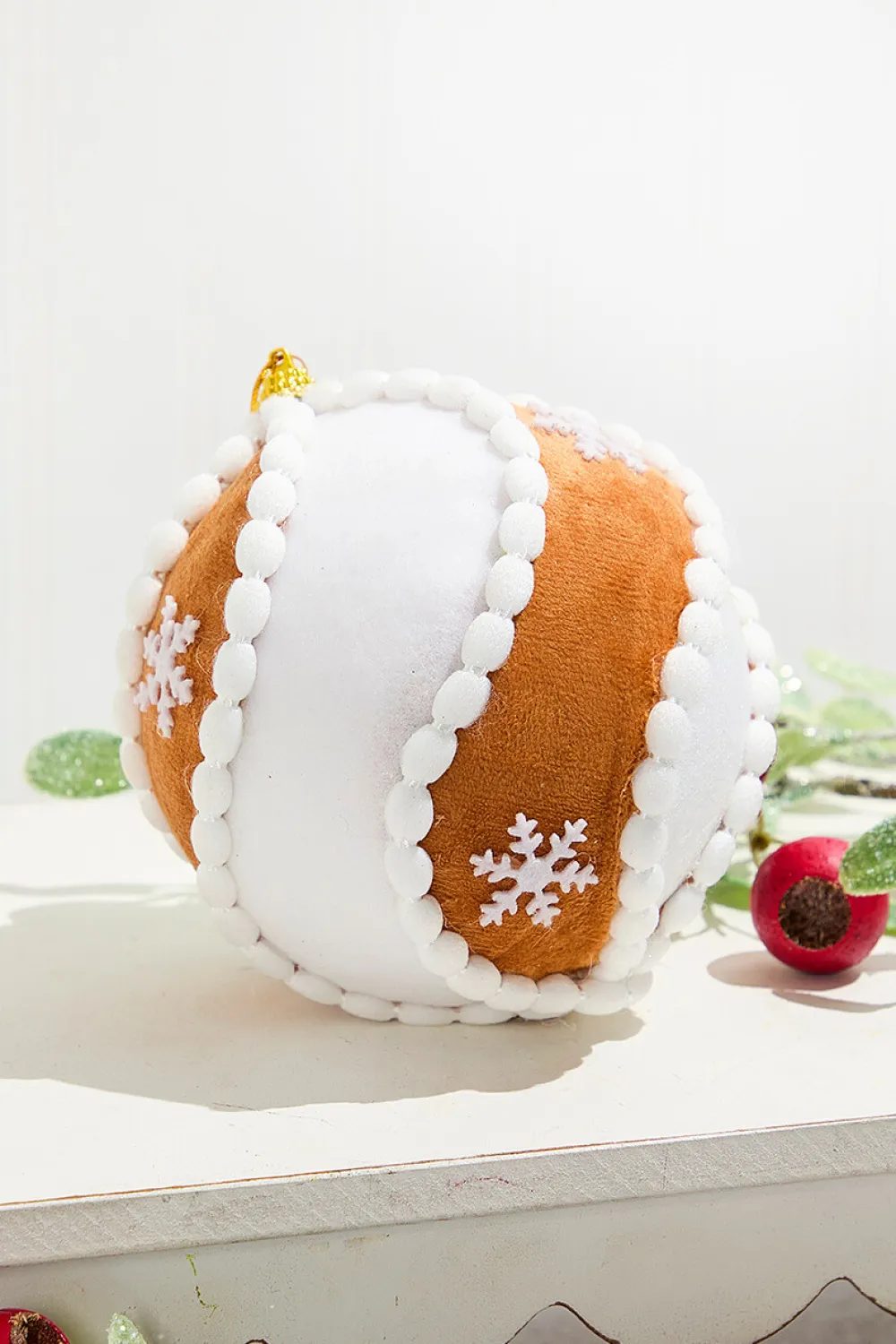 Decorator's Warehouse 5" Gingerbread Swirl Ball Ornament > Sugar & Spice|Christmas Decor
