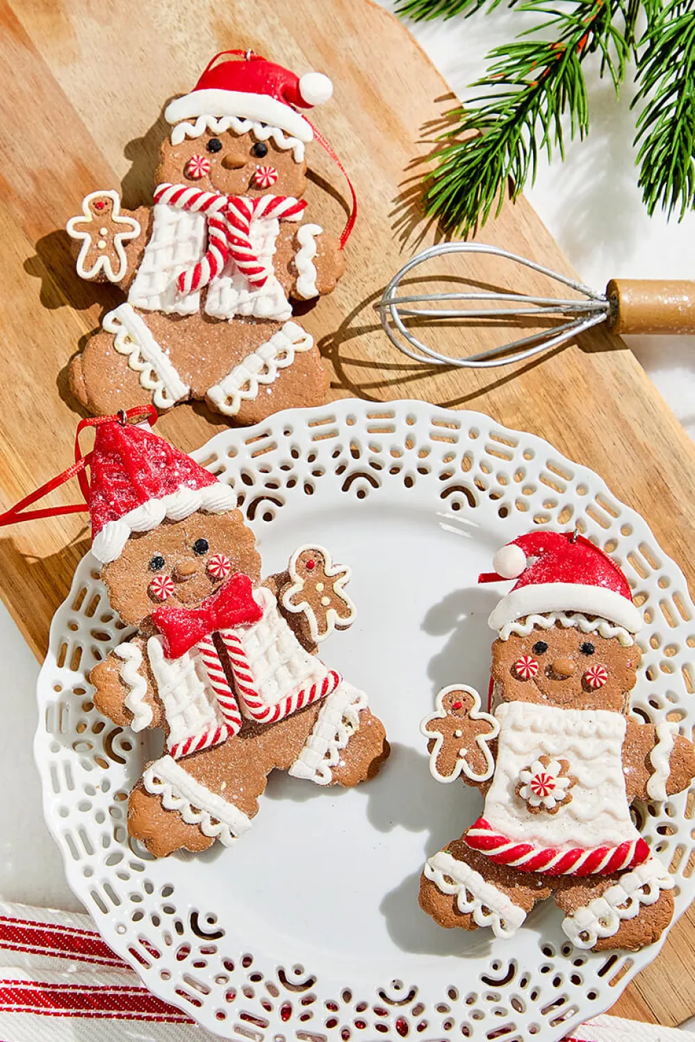 Decorator's Warehouse 5" Gingerbread with Santa Hat Ornament > Christmas Decor|Christmas Ornaments
