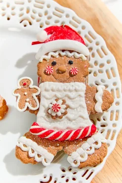 Decorator's Warehouse 5" Gingerbread with Santa Hat Ornament > Christmas Decor|Christmas Ornaments