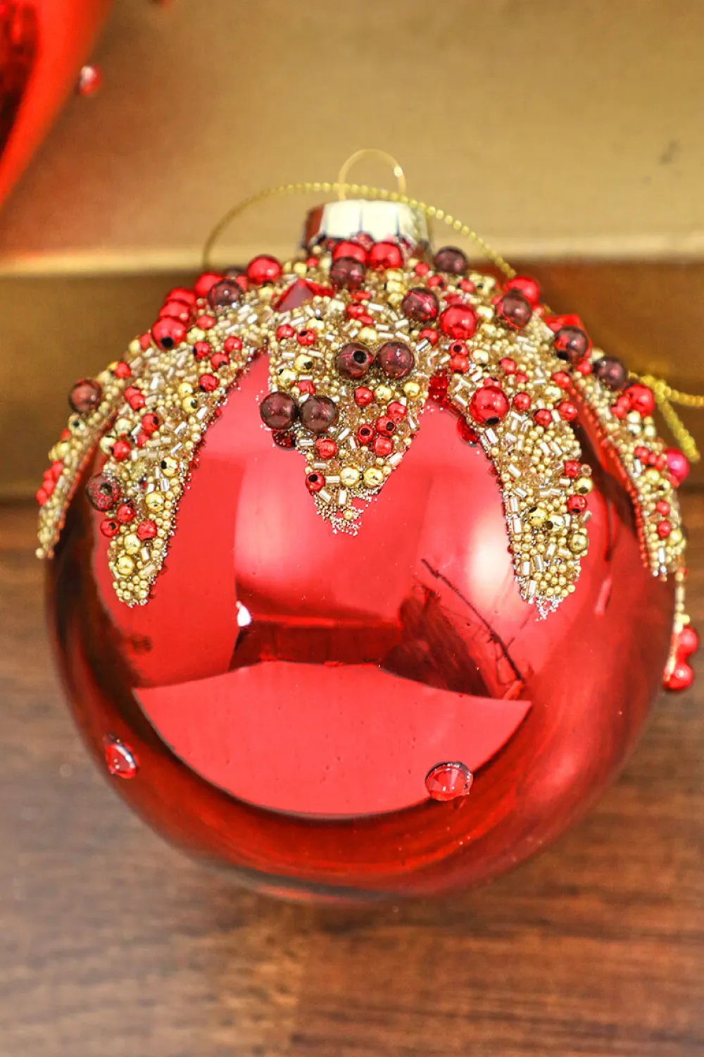 Decorator's Warehouse 4” Glass Bead Ornament > Christmas Ornaments|Classic Christmas