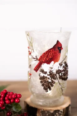 Decorator's Warehouse 8” Glass Cardinal Pinecone Vase > Cardinal|Christmas Accents
