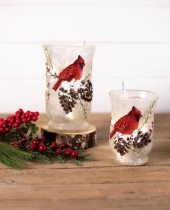 Decorator's Warehouse 8” Glass Cardinal Pinecone Vase > Cardinal|Christmas Accents