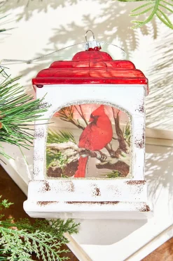 Decorator's Warehouse 5" Glass Cardinal Scene Lantern Ornament > Cardinal|Christmas Decor