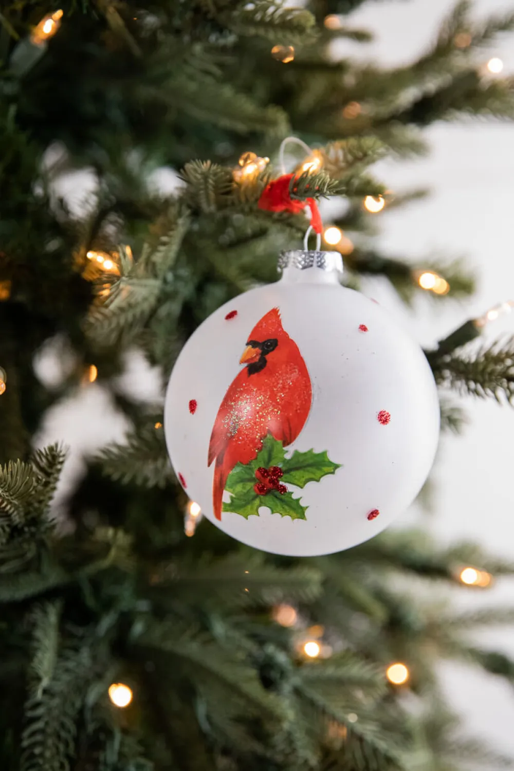 Decorator's Warehouse 4” Glass Cardinal Sentiment Ball Ornament > Christmas Ornaments|Cardinal