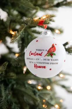 Decorator's Warehouse 4” Glass Cardinal Sentiment Ball Ornament > Christmas Ornaments|Cardinal