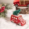 Decorator's Warehouse Glass Car with Tree/ Wreath Christmas Ornament > Christmas Ornaments|Farmhouse