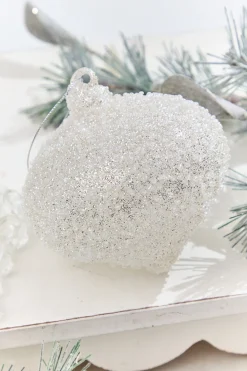 Decorator's Warehouse 5” Glass Crystal Bead Ornament > White Christmas|Christmas Decor