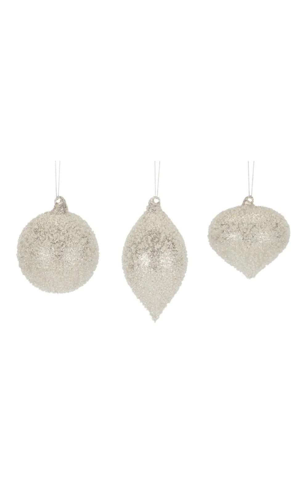 Decorator's Warehouse 5” Glass Crystal Bead Ornament > White Christmas|Christmas Decor