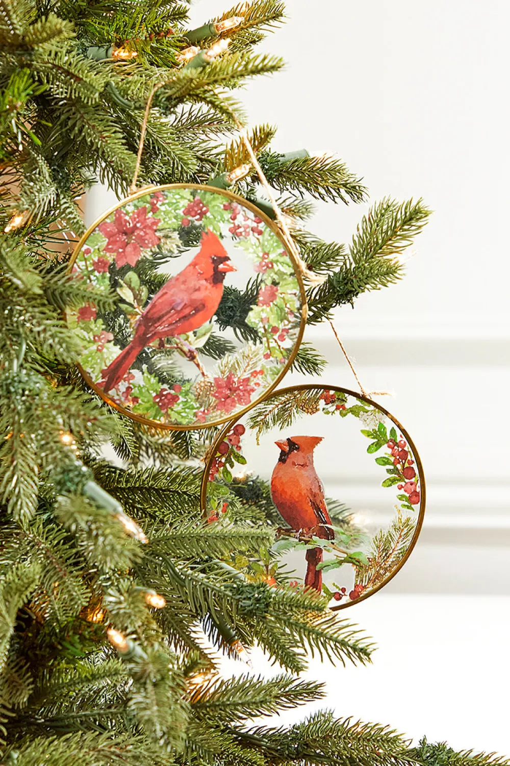 Decorator's Warehouse 5" Glass Disc Cardinal Ornament > Christmas Ornaments|Cardinal