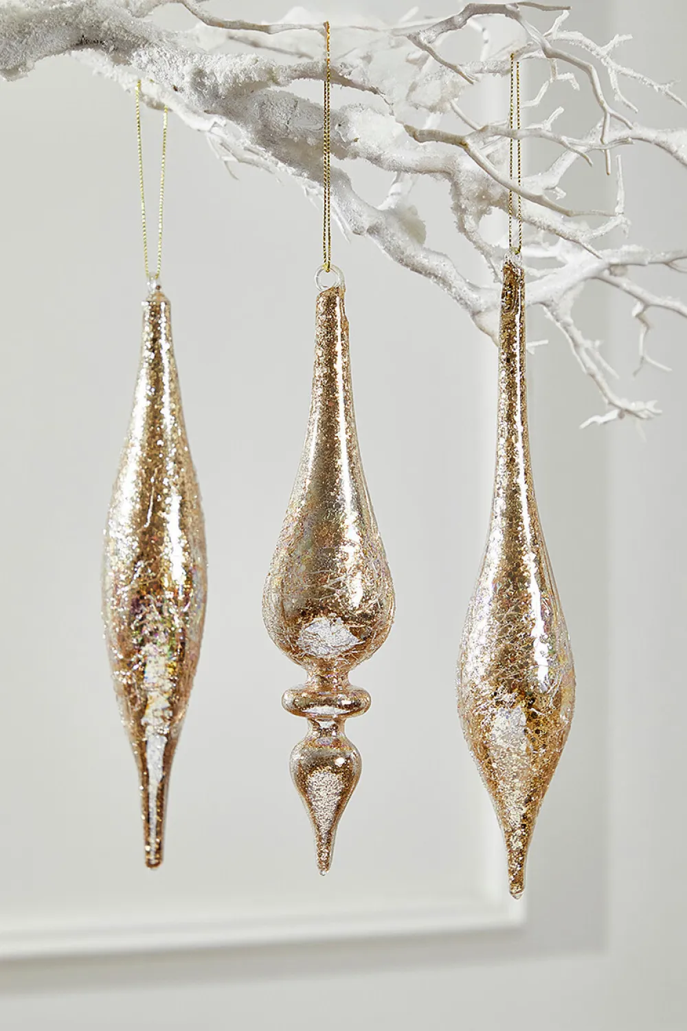 Decorator's Warehouse 9" Glass Drop Ornament > Christmas Ornaments|White Christmas