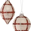 Decorator's Warehouse 4"-5" Glass Forest Plaid Ball/Finial Ornament > Christmas Decor|Farmhouse