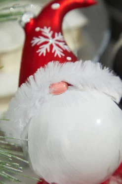 Decorator's Warehouse 6” Glass Gnome Santa Head Ornament > Christmas Ornaments|Christmas Ornaments