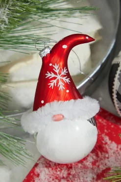 Decorator's Warehouse 6” Glass Gnome Santa Head Ornament > Christmas Ornaments|Christmas Ornaments