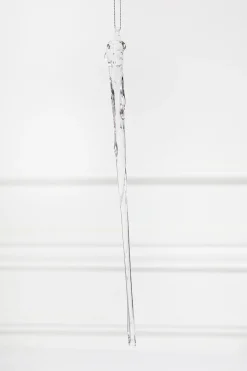 Decorator's Warehouse Glass Icicle Ornament > Red & Silver|Christmas Decor