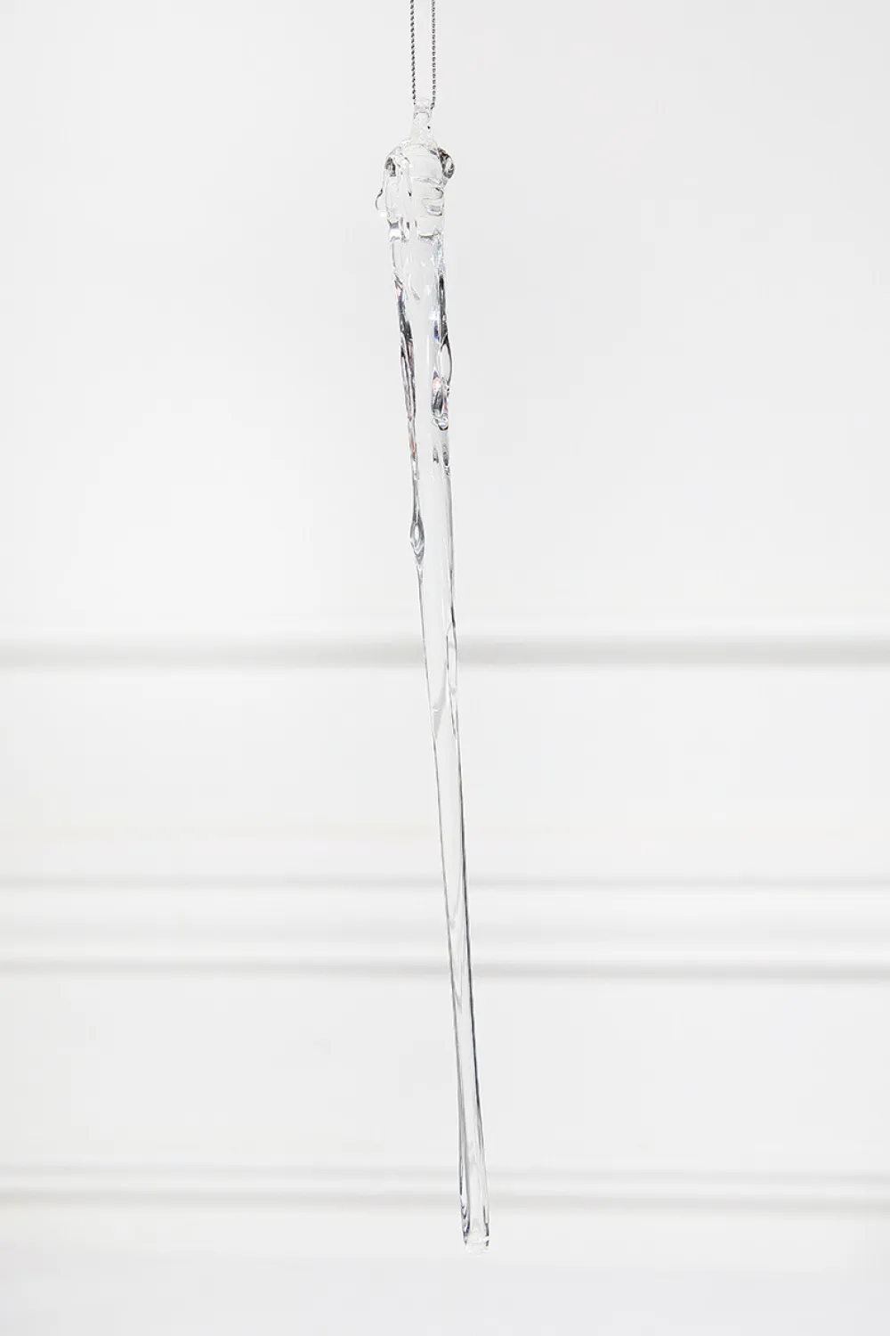 Decorator's Warehouse Glass Icicle Ornament > Red & Silver|Christmas Decor