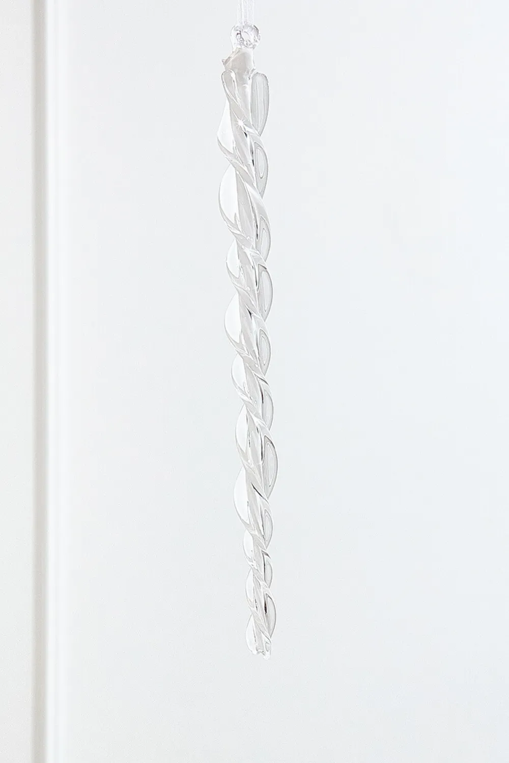 Decorator's Warehouse 12.5" Glass Icicle Ornament > White Christmas|Christmas Decor