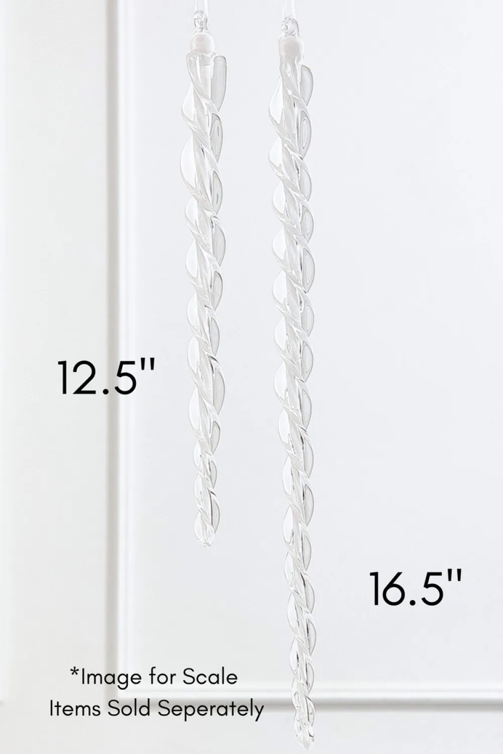 Decorator's Warehouse 12.5" Glass Icicle Ornament > White Christmas|Christmas Decor
