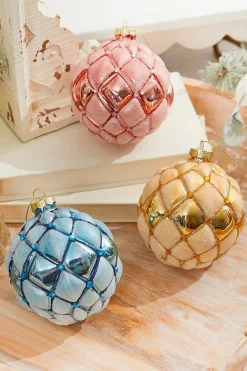 Decorator's Warehouse 4” Glass Jewel Ball Ornament > Christmas Decor|Christmas Ornaments