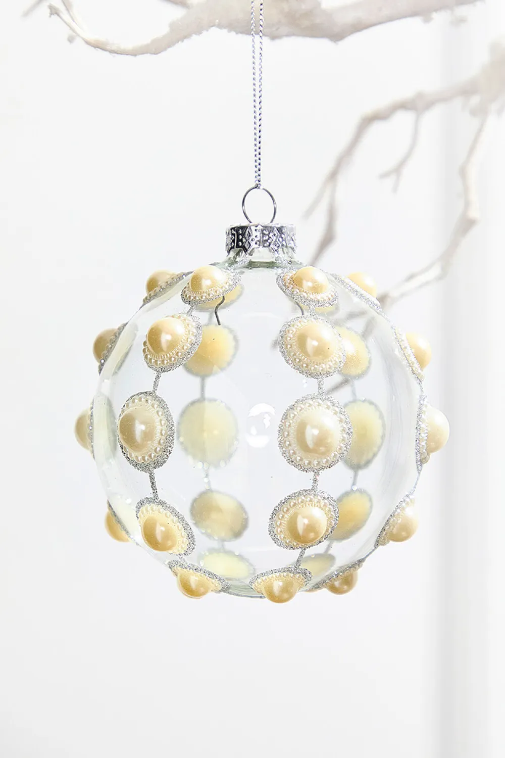 Decorator's Warehouse 4" Glass Pearl Ornament > Christmas Decor|Natural Elegance