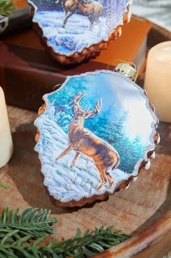 Decorator's Warehouse 5" Glass Pinecone Ornament With Winter Scene > Christmas Ornaments|Winter Woodland