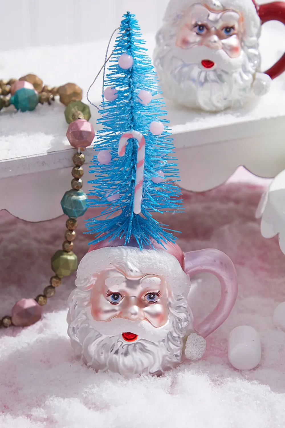 Decorator's Warehouse 9" Glass Santa Cup Ornament > Christmas Decor|Christmas Ornaments