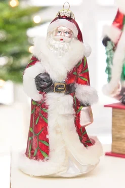 Decorator's Warehouse 8" Glass Santa Ornament > Retro Brites|Christmas Decor