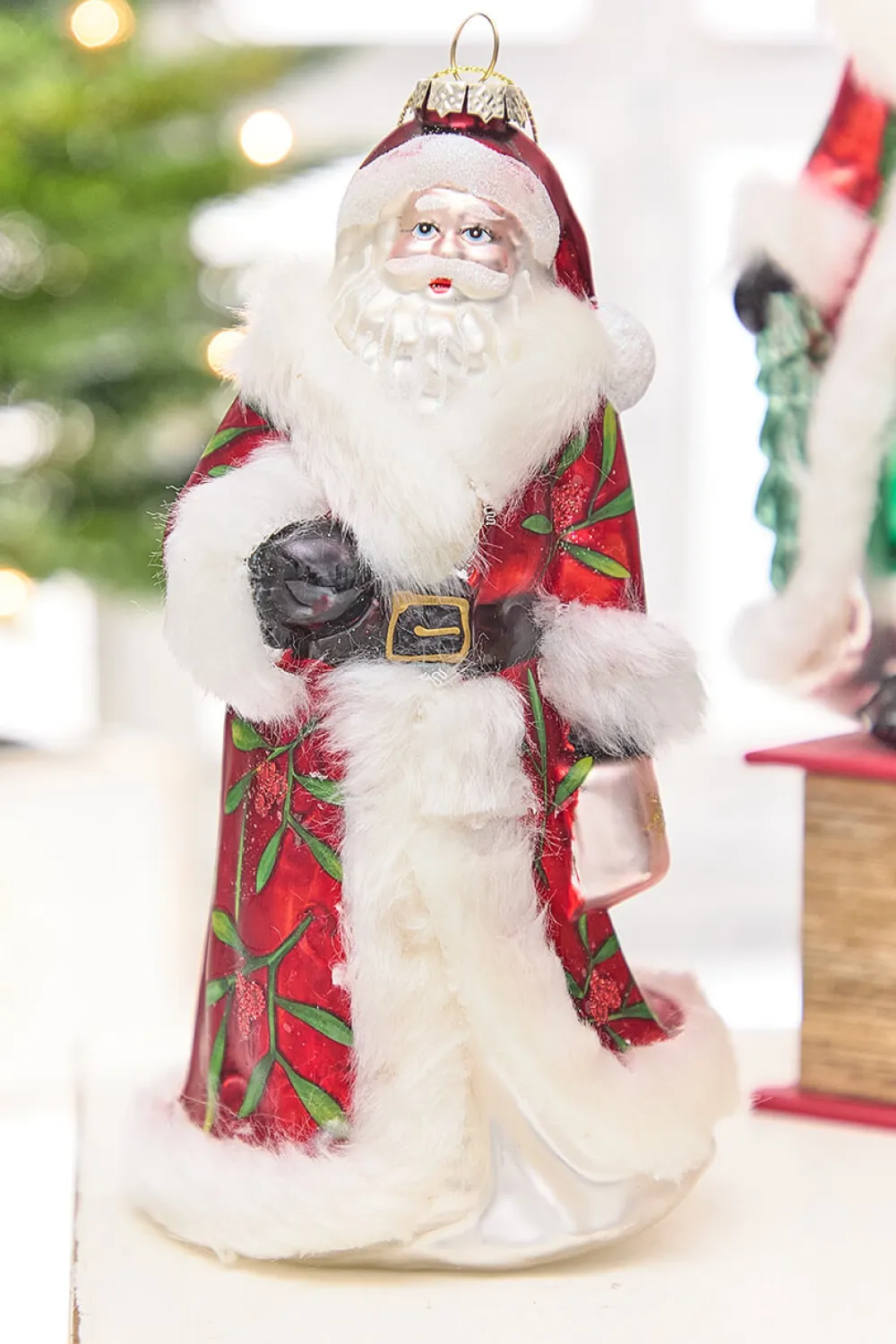 Decorator's Warehouse 8" Glass Santa Ornament > Retro Brites|Christmas Decor