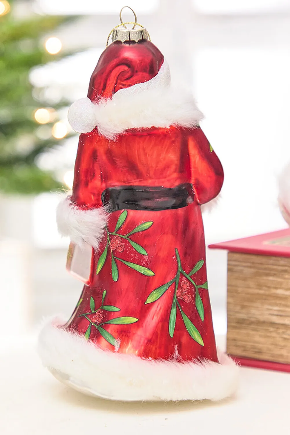 Decorator's Warehouse 8" Glass Santa Ornament > Retro Brites|Christmas Decor