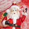 Decorator's Warehouse 5” Glass Santa Ornament > Red & Silver|Christmas Decor